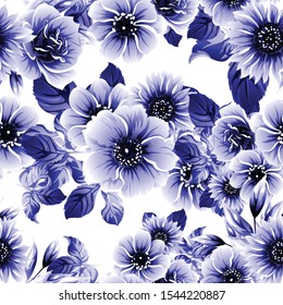 Abstract elegance seamless pattern with floral background