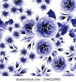 Abstract elegance seamless pattern with floral background