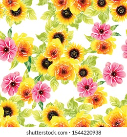 Abstract elegance seamless pattern with floral background