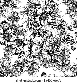 Abstract elegance seamless pattern with floral background