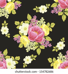 Abstract Elegance Seamless pattern with floral background