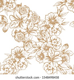 Abstract elegance seamless pattern with floral background