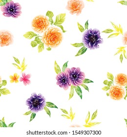 Abstract elegance seamless pattern with floral background