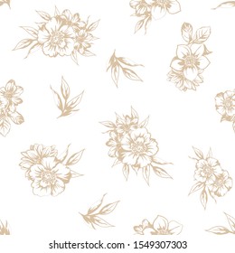 Abstrakte Eleganz, nahtloses Muster mit floralem Hintergrund