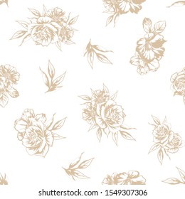 Abstract elegance seamless pattern with floral background