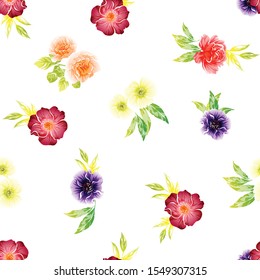 Abstract elegance seamless pattern with floral background