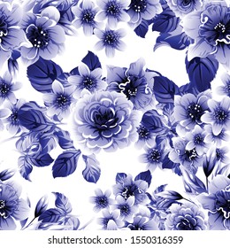 Abstract elegance seamless pattern with floral background