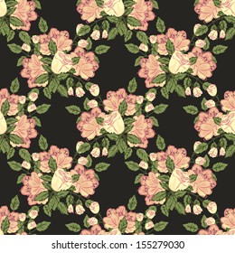 Abstract Elegance Seamless pattern with floral background