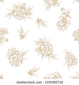 Abstract elegance seamless pattern with floral background