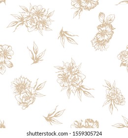 Abstract elegance seamless pattern with floral background