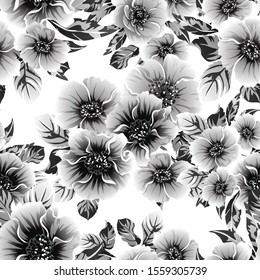 Abstract elegance seamless pattern with floral background