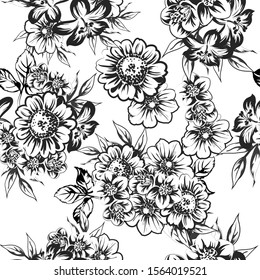 Abstract elegance seamless pattern with floral background