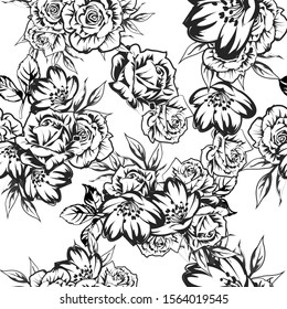 Abstract elegance seamless pattern with floral background