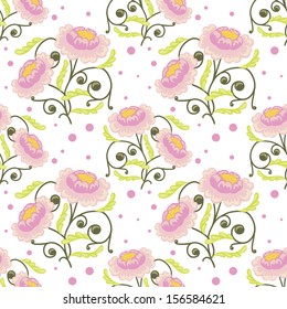 Abstract Elegance Seamless pattern with floral background