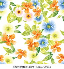 Abstract elegance seamless pattern with floral background