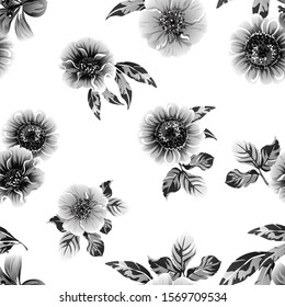 Abstract elegance seamless pattern with floral background