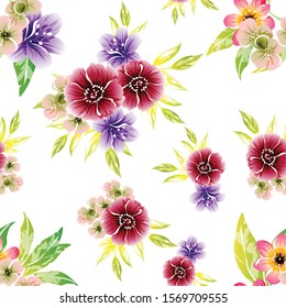 Abstract elegance seamless pattern with floral background