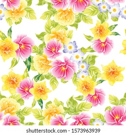 Abstract elegance seamless pattern with floral background