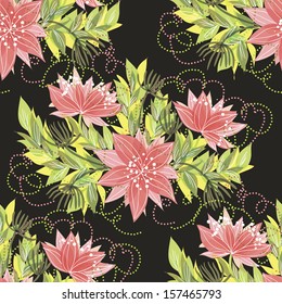 Abstract Elegance Seamless pattern with floral background