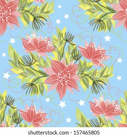 Abstract Elegance Seamless pattern with floral background