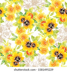 Abstract elegance seamless pattern with floral background