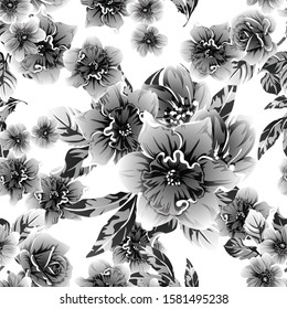 Abstract elegance seamless pattern with floral background