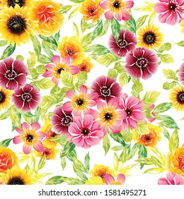 Abstract elegance seamless pattern with floral background
