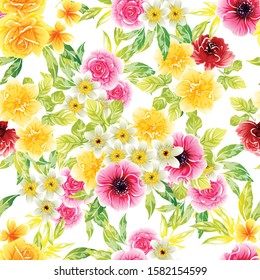 Abstract elegance seamless pattern with floral background