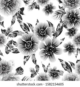 Abstract elegance seamless pattern with floral background