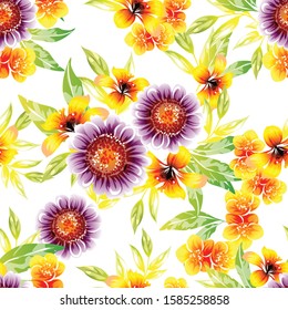 Abstract elegance seamless pattern with floral background