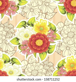 Abstract Elegance Seamless pattern with floral background