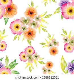 Abstract elegance seamless pattern with floral background