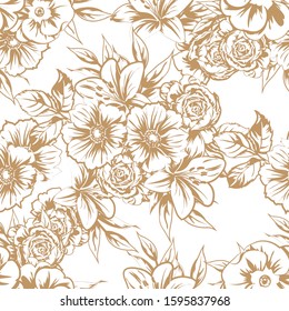 Abstract elegance seamless pattern with floral background
