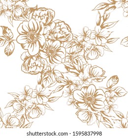 Abstract elegance seamless pattern with floral background