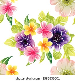 Abstract elegance seamless pattern with floral background