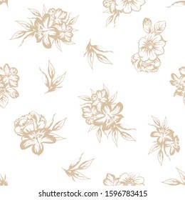 Abstract elegance seamless pattern with floral background