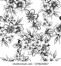 Abstract elegance seamless pattern with floral background