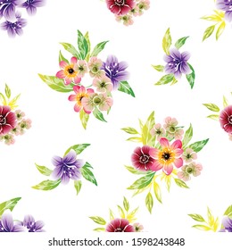 Abstract elegance seamless pattern with floral background