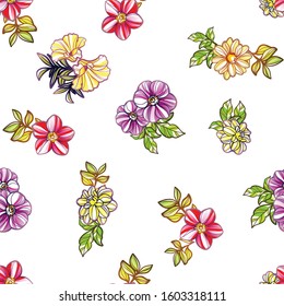 Abstract elegance seamless pattern with floral background