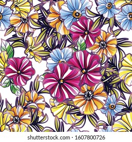 Abstract elegance seamless pattern with floral background