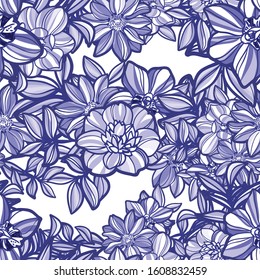 Abstract elegance seamless pattern with floral background