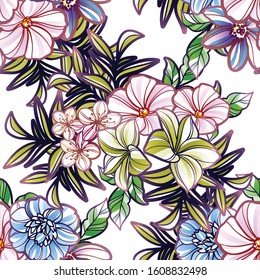 Abstract elegance seamless pattern with floral background