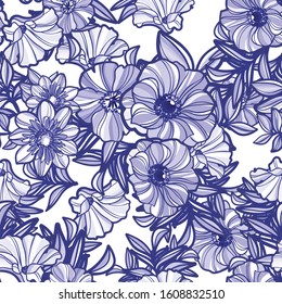 Abstract elegance seamless pattern with floral background