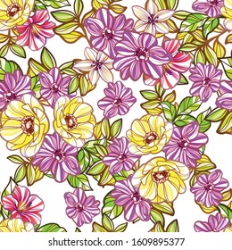 Abstract elegance seamless pattern with floral background