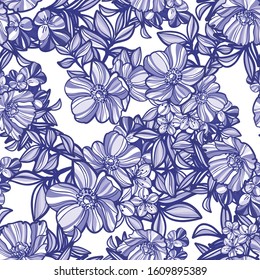 Abstract elegance seamless pattern with floral background