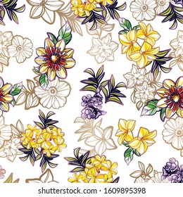 Abstract elegance seamless pattern with floral background