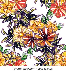 Abstract elegance seamless pattern with floral background