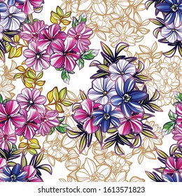 Abstract elegance seamless pattern with floral background