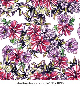 Abstract elegance seamless pattern with floral background
