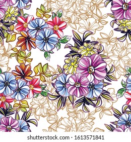 Abstract elegance seamless pattern with floral background